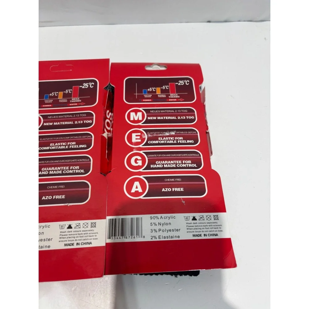 Heated Sox Thermal Socks Mens 10-13 Multi 3-Pack 2.13 TOG Extreme Cold -25C